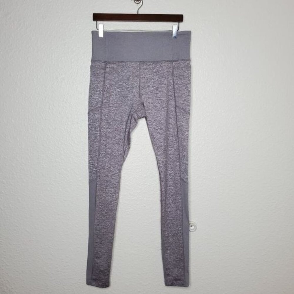 Athleta Exhale Stash Pocket Heel Tight in SoftLuxe Heather Purple Size Large